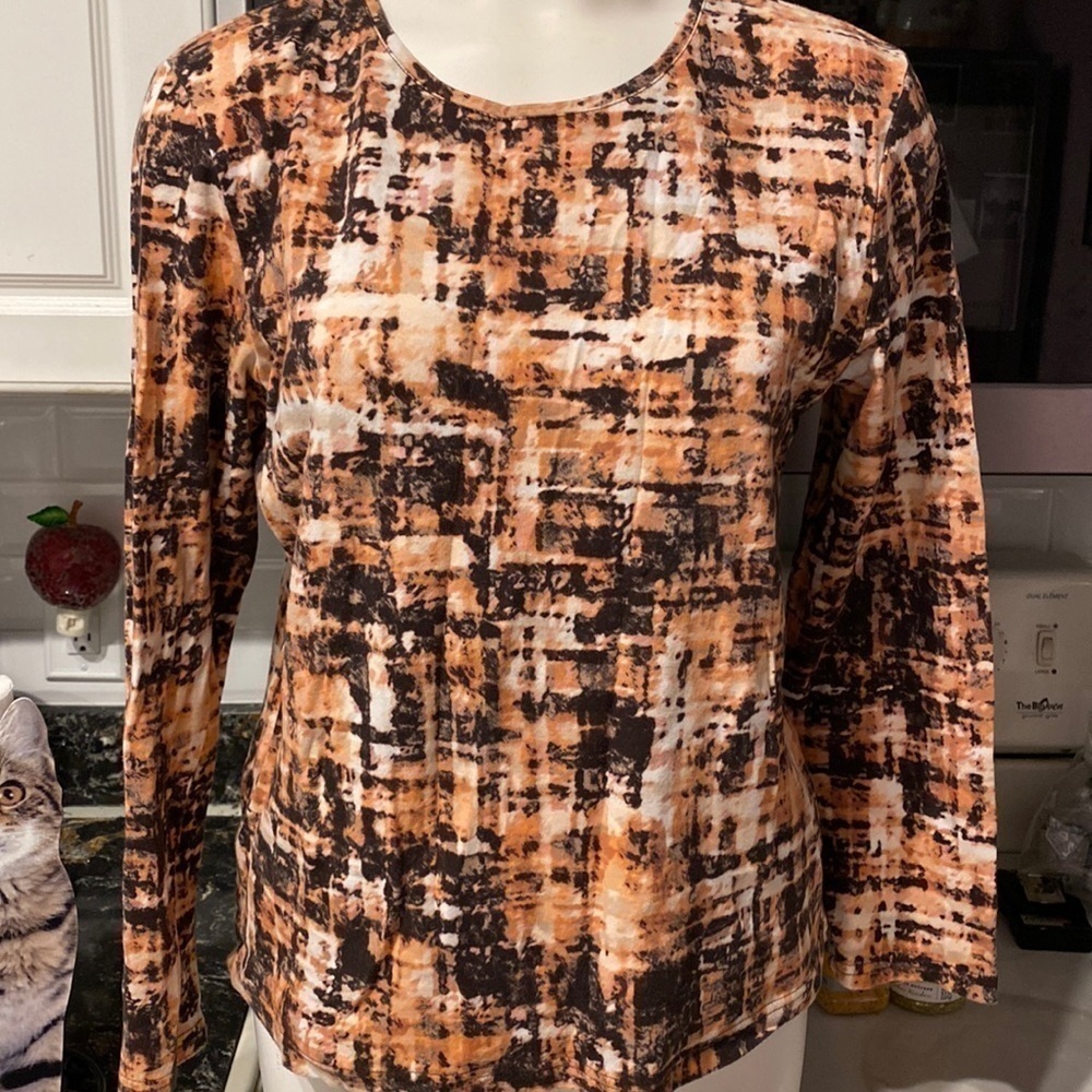 L womens Croft & Barrow stretch long sleeve regular size top L